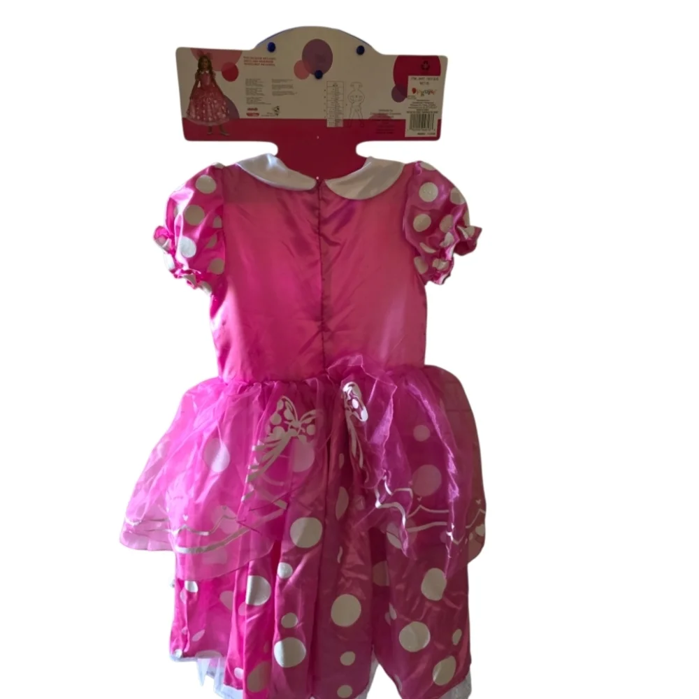Disney Disguise Junior Minnie Mouse Costume Child Size 7/8 Pink and White New - Picture 2 of 5